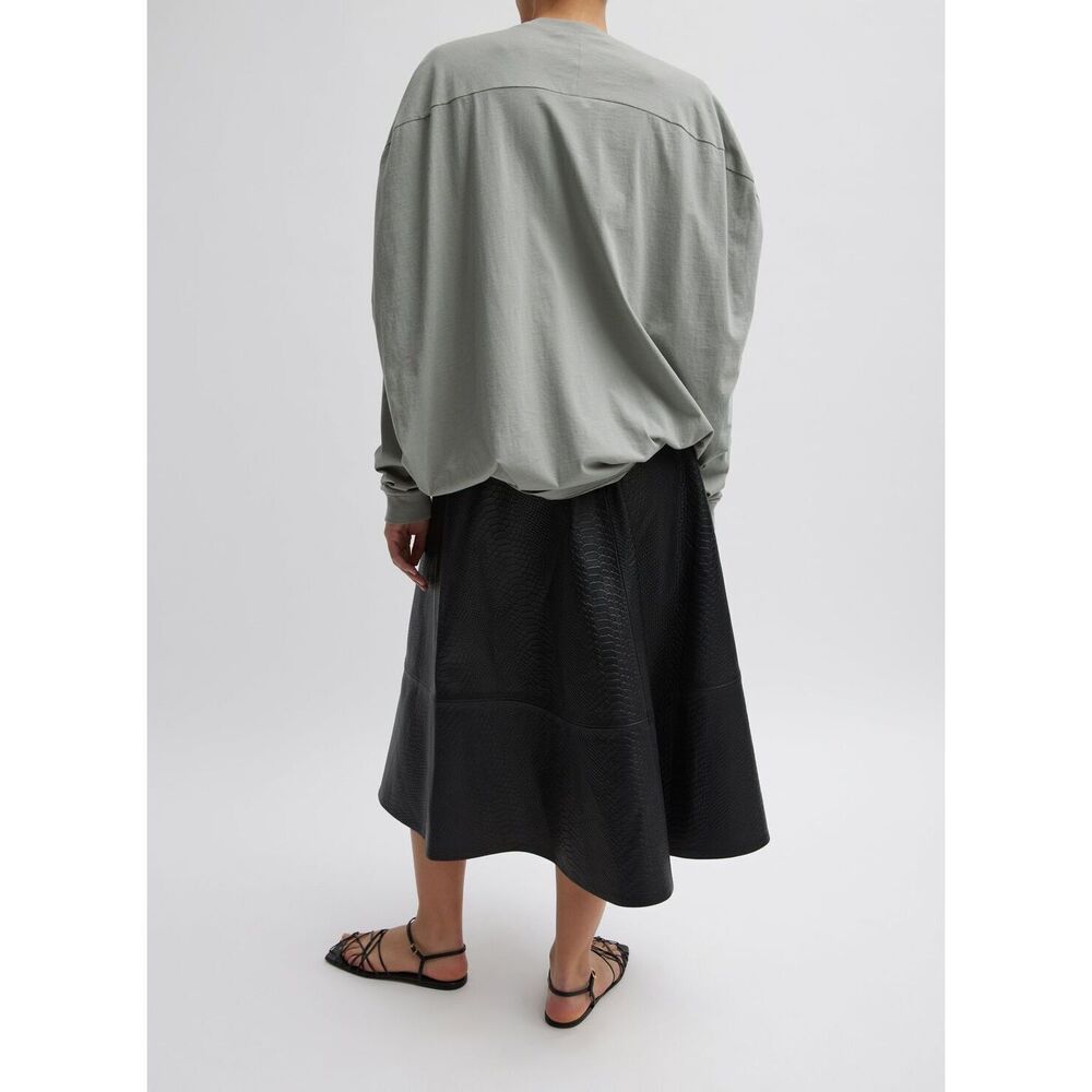 Tibi Lamb Leather Midi Length Skirt w/ Tags - Picture 5 of 11